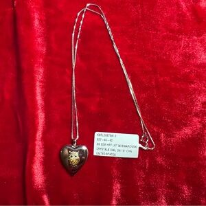 Silver locket necklace with Swarovski crystal Owl on 18” Silver chain.